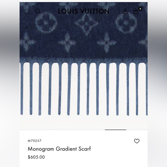 Louis Vuitton cashmere wool navy blue scarf new with tags - Picture 5 of 8